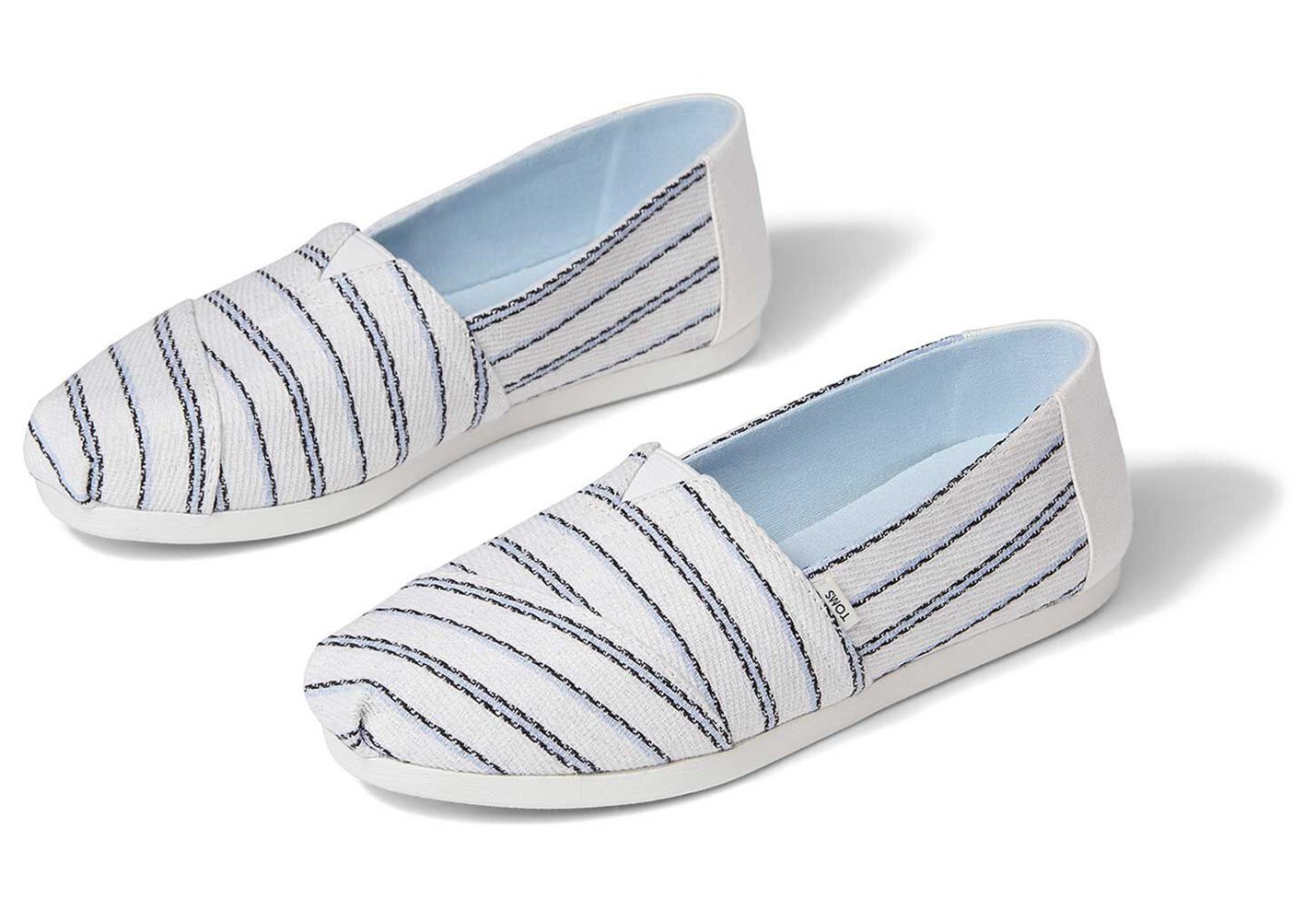 Toms Alpargata Textured Stripe Espadrille White - Womens - 20786-PQGA